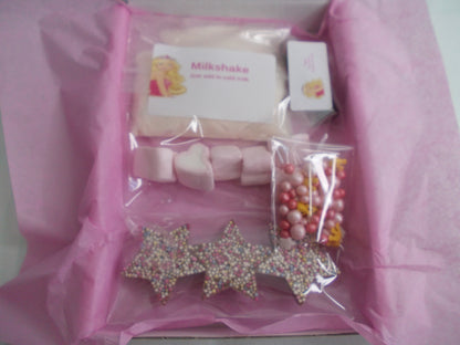 Pink princess Milkshake kit for kids, letterbox gift, magic milkshake party favour, Make your own milkshake craft diy kit for kids