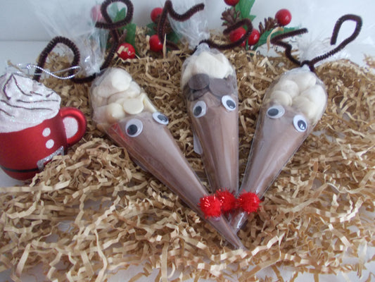 Vegan Reindeer Hot Chocolate Cones  Perfect for a Cosy Christmas!