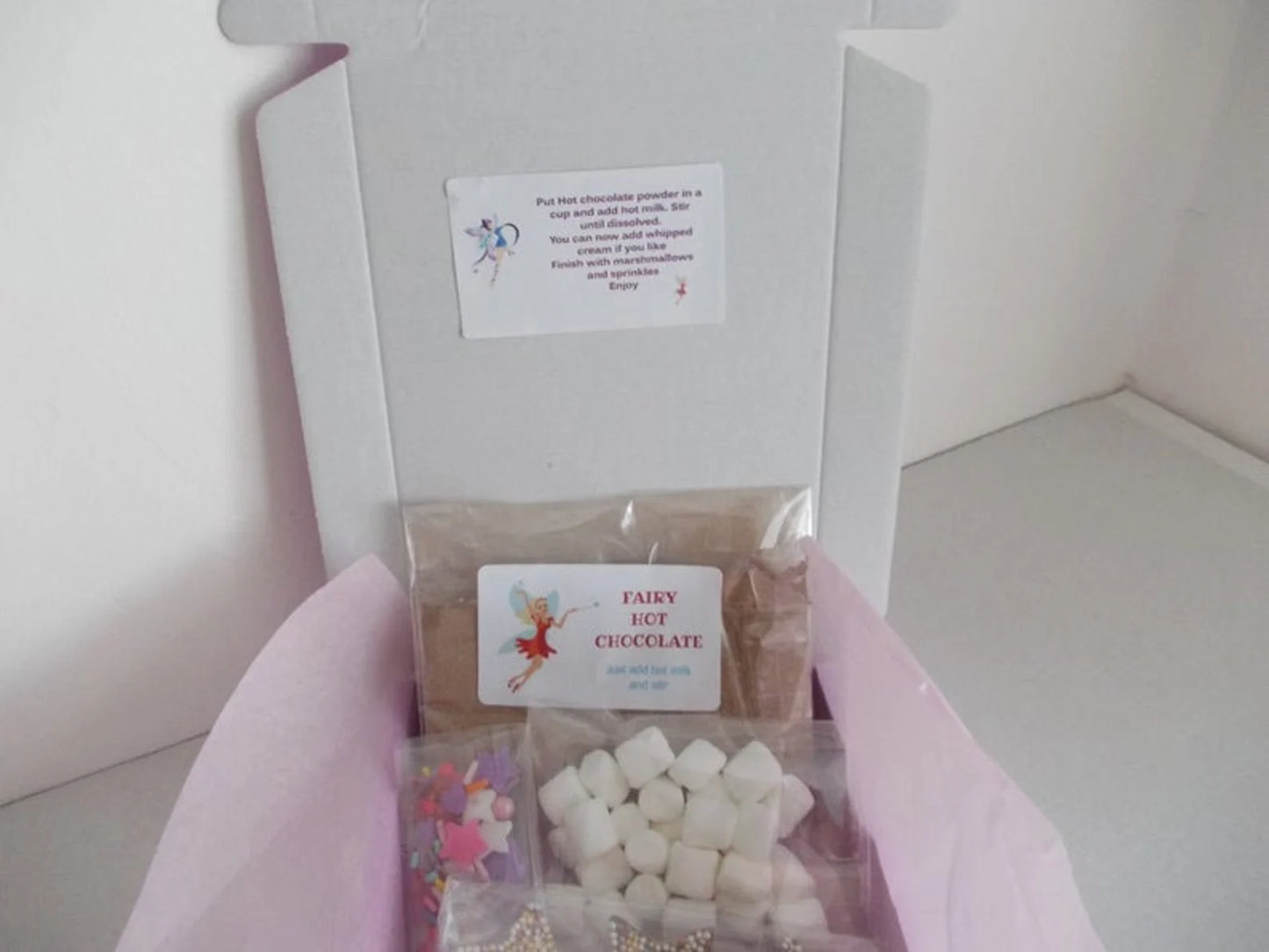 Fairy Hot Chocolate letterbox gift, A hug in a mug for someone you love,grate Card alternative,Kids chocolate gift