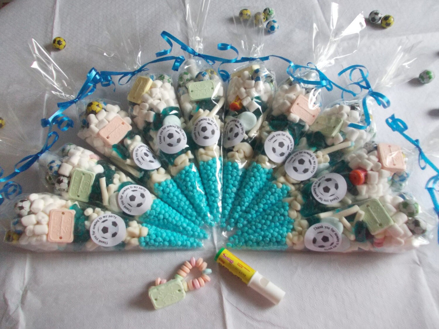 Football themed  20 sweet cones party bags  favours