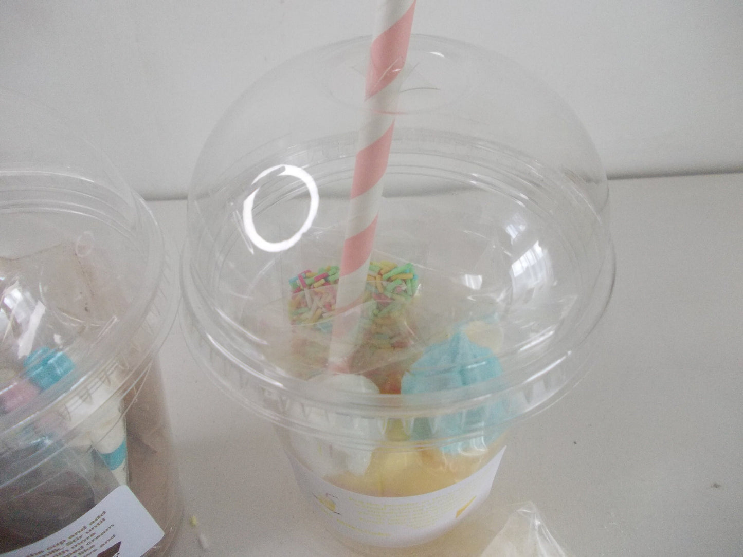 Milkshake in a cup kit for kids,  4 flavours for milk shake lovers to chose from, make your own milkshake party favour, craft  kit for kids